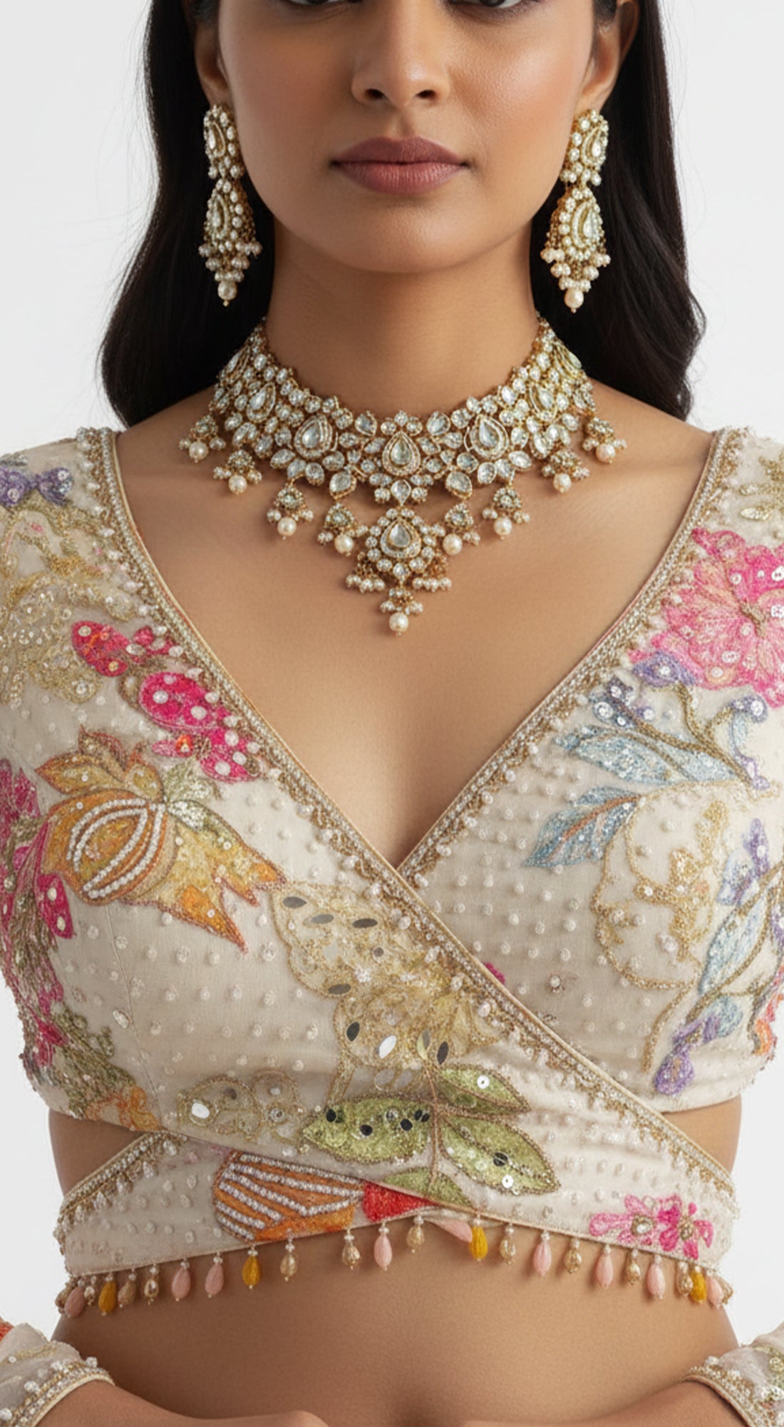 Ivory Georgette Lehenga Set