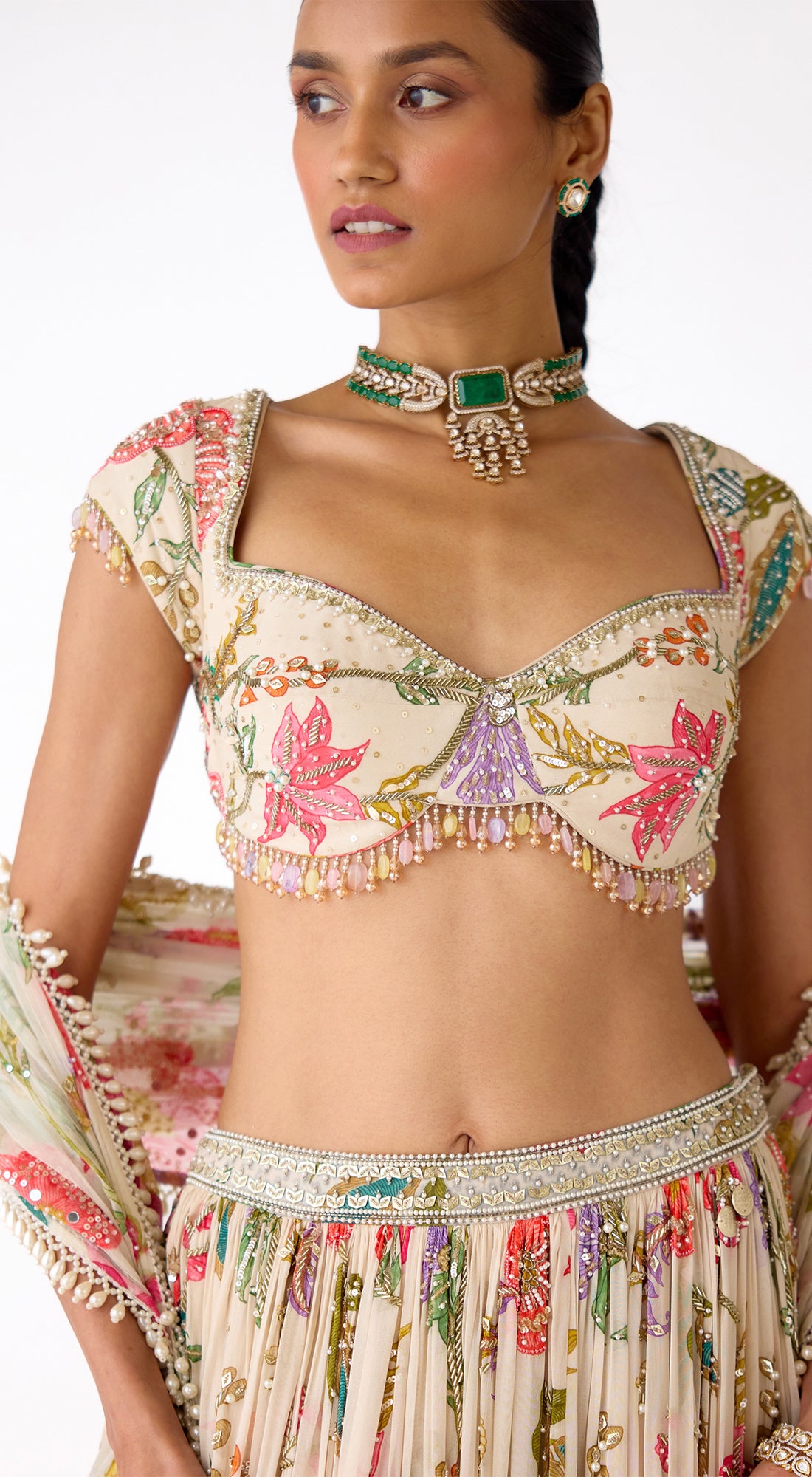 The Bloom Ivory Lehenga Set