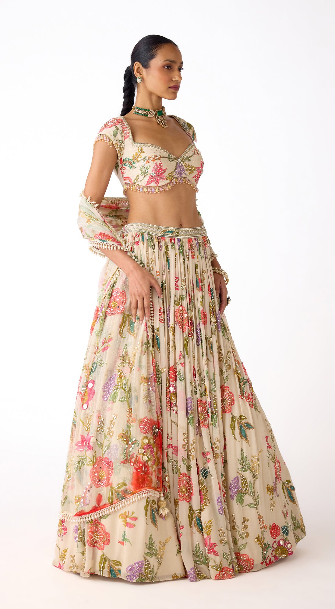 The Bloom Ivory Lehenga Set