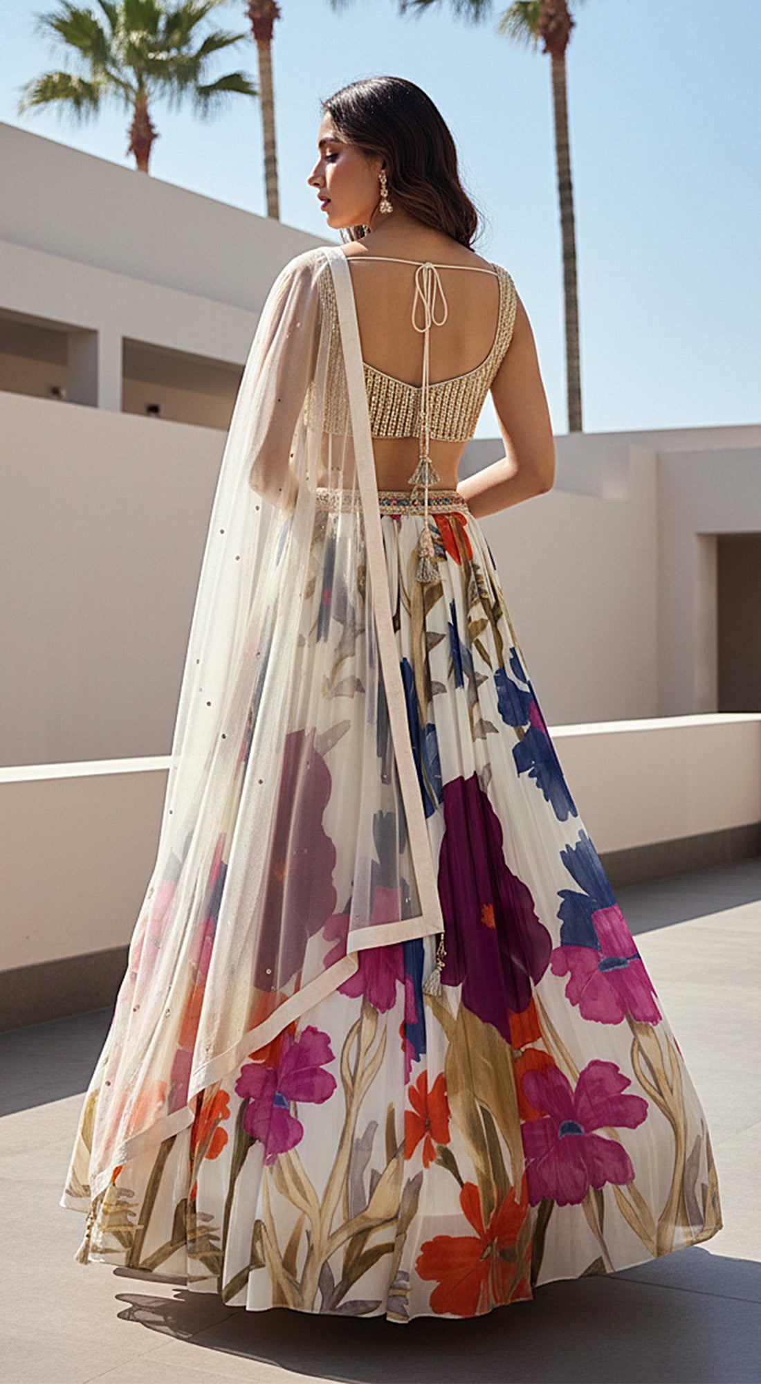 Ivory Lumina Garden Lehenga Set