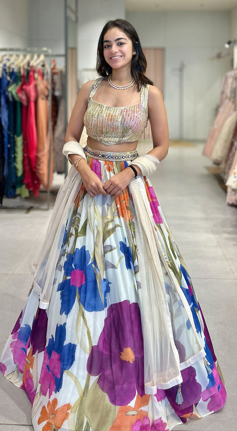 Ivory Lumina Garden Lehenga Set