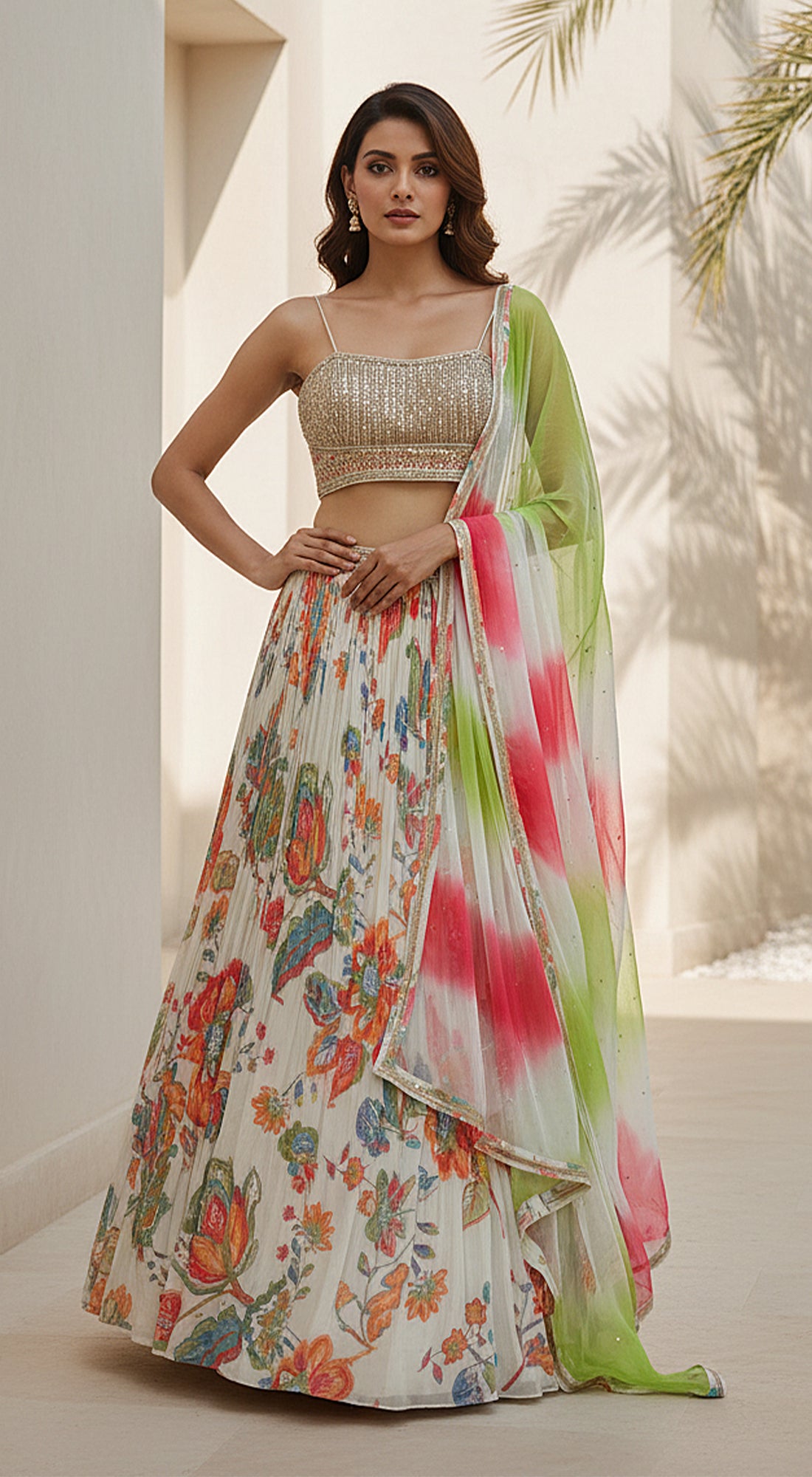 Ivory Elysian Embroidered Lehenga Set