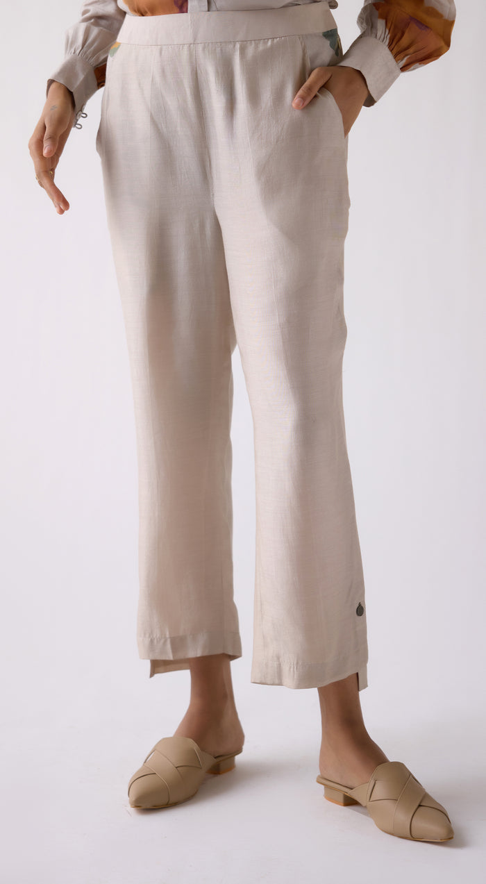 Grey Straight-Fit Trousers