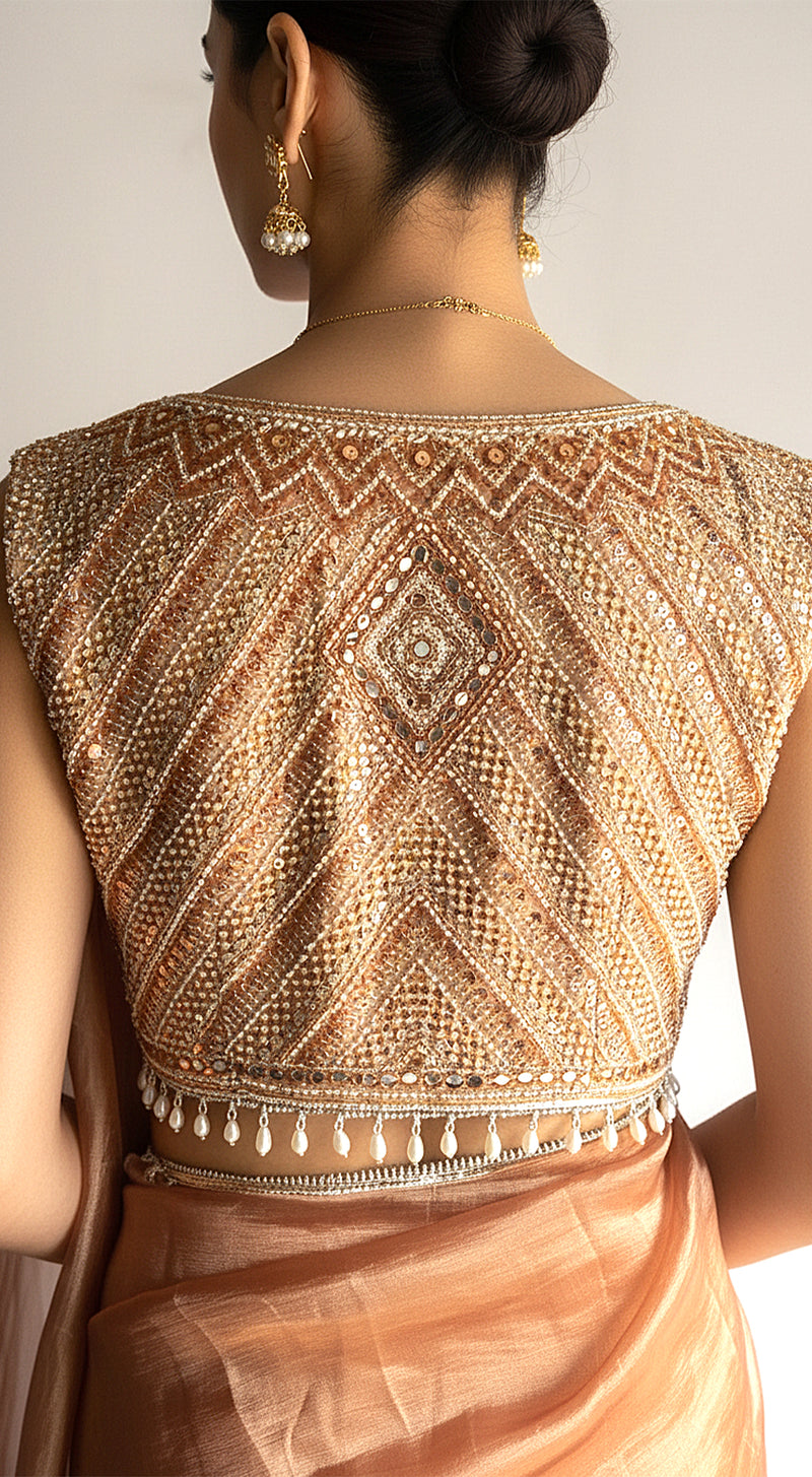 Honey Symphony Embroidered Saree Set