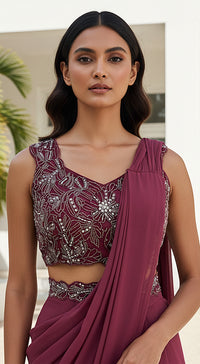 The Rouge Regal Draped Saree Set