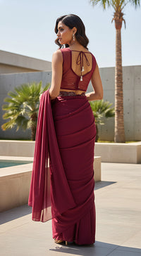 The Rouge Regal Draped Saree Set
