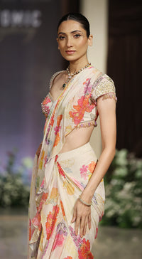 The Garden Ivory Draped Saree