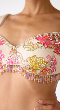 The Garden Ivory Draped Saree