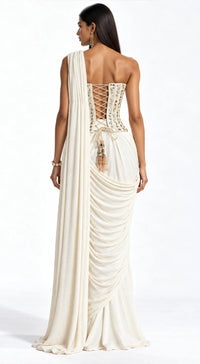 THE IMPERIAL DRAPE CORSET SAREE - BRR-4624-IVORY - image 4