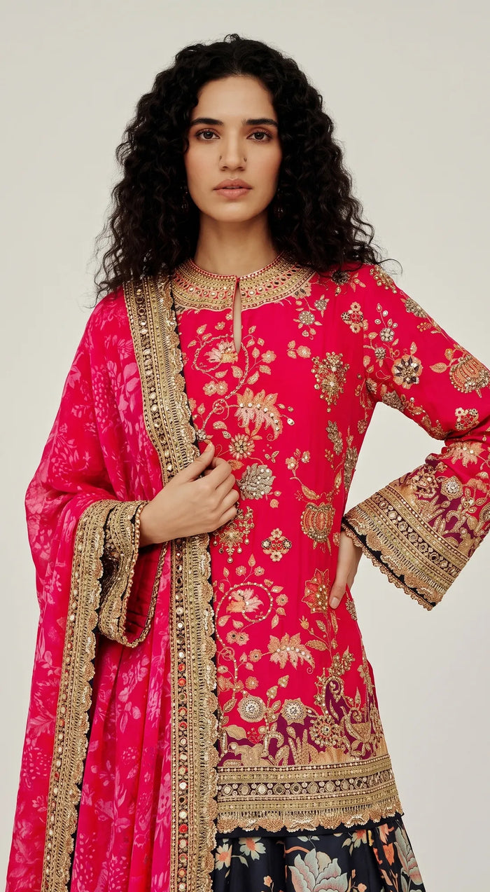 ROSE ECLAT EMBROIDERED PALAZZO SET