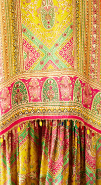 Multi Satin Embroidered Kaftan Co-ord Set