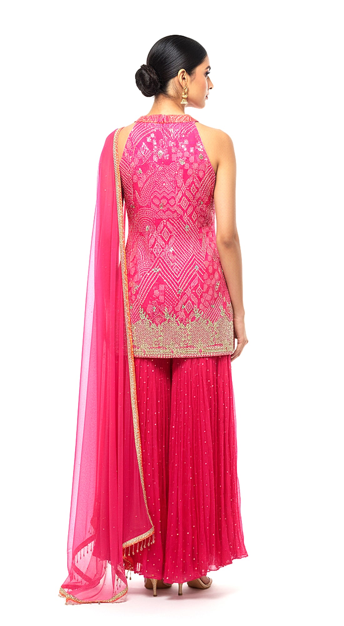 Rose Radiance Embroidered Sharara Set