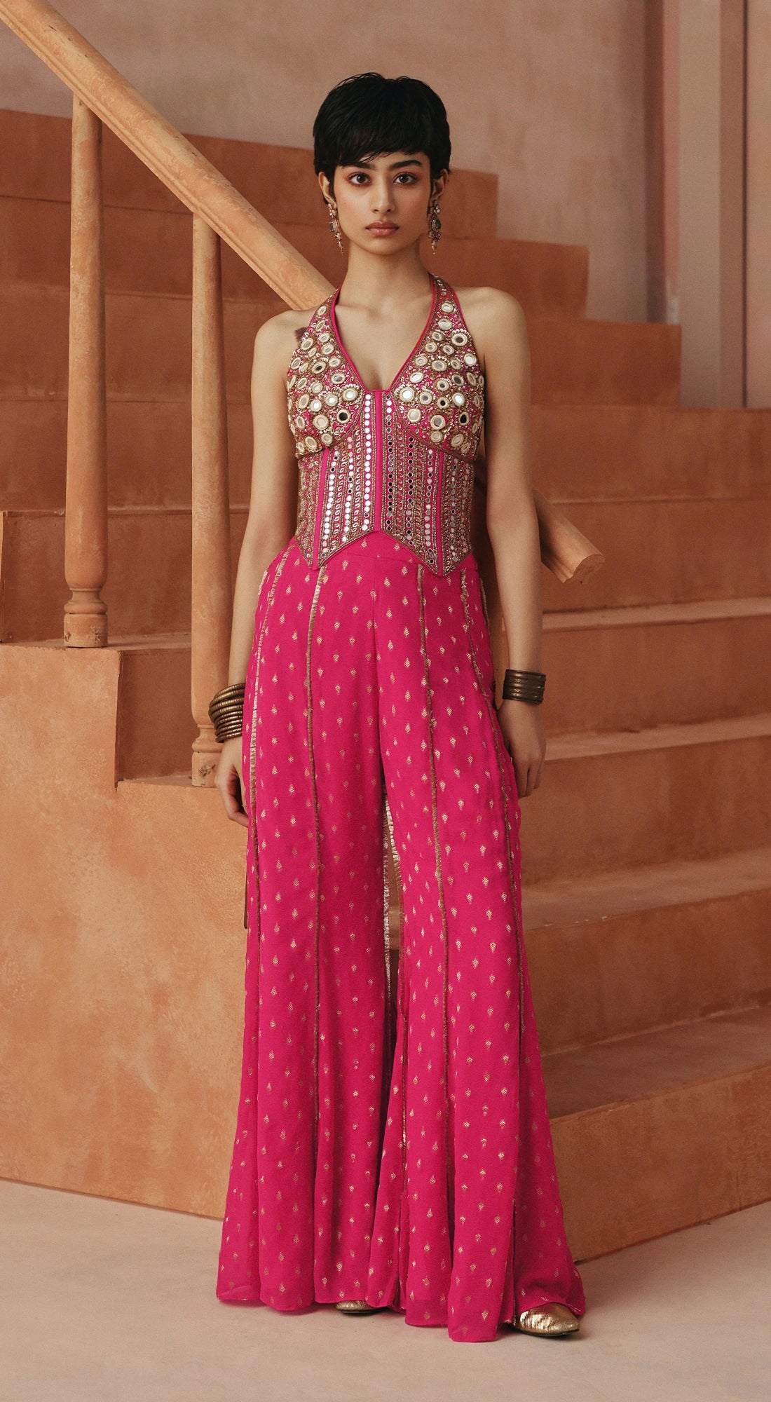 ROSE ROGUE EMBROIDERED SHARARA SET