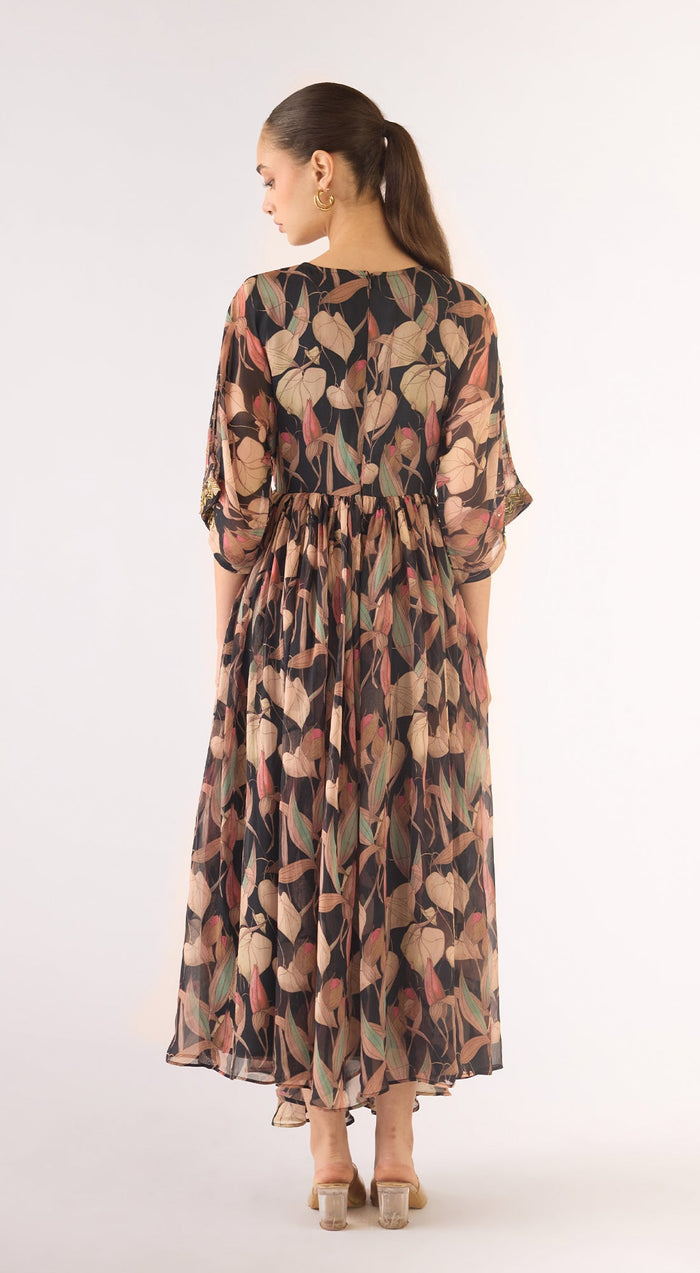 Blue Organza Sequins Dress