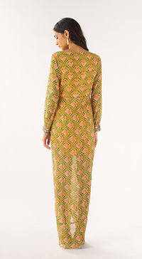 Yellow Georgette Embellished Dress