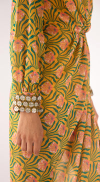 Yellow Georgette Embellished Dress
