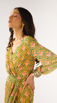 Yellow Georgette Embellished Dress