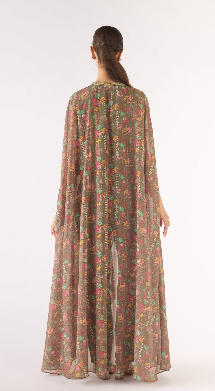 Olive Organza Kurta Set