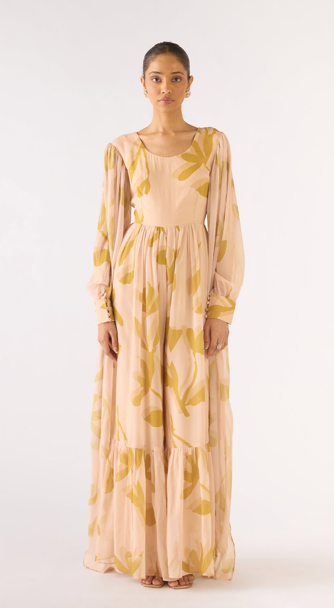 Beige Georgette Jumpsuit