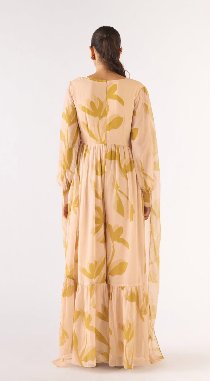 Beige Georgette Jumpsuit