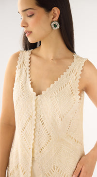 Ivory Georgette Embroidered Sharara Set