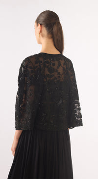 Black Georgette Embroidered Sharara Set