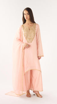 Peach Cotton Silk Suit Set
