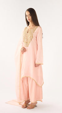 Peach Cotton Silk Suit Set