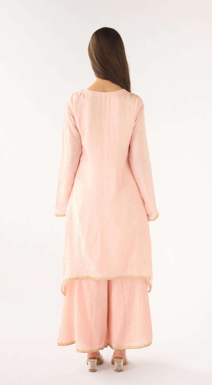 Peach Cotton Silk Suit Set