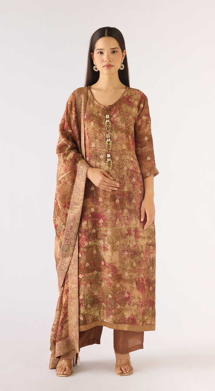 Maroon Banarasi Suit Set