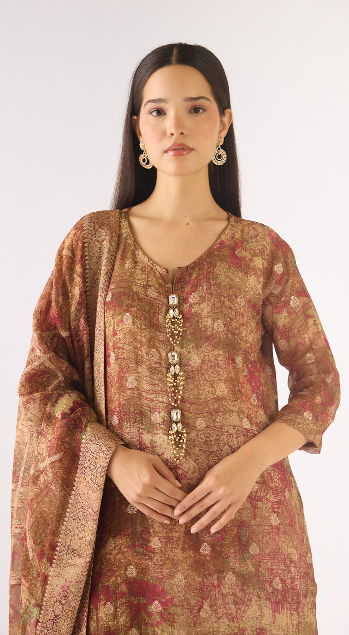 Maroon Banarasi Suit Set