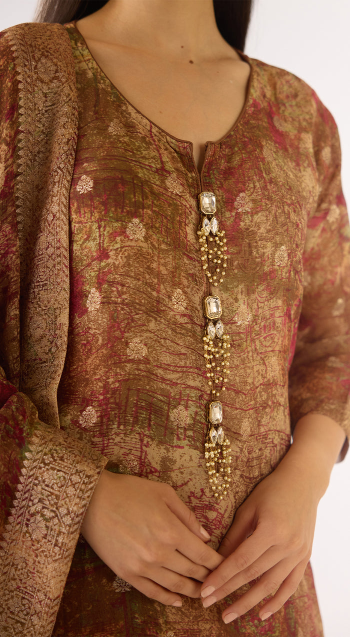 Maroon Banarasi Suit Set