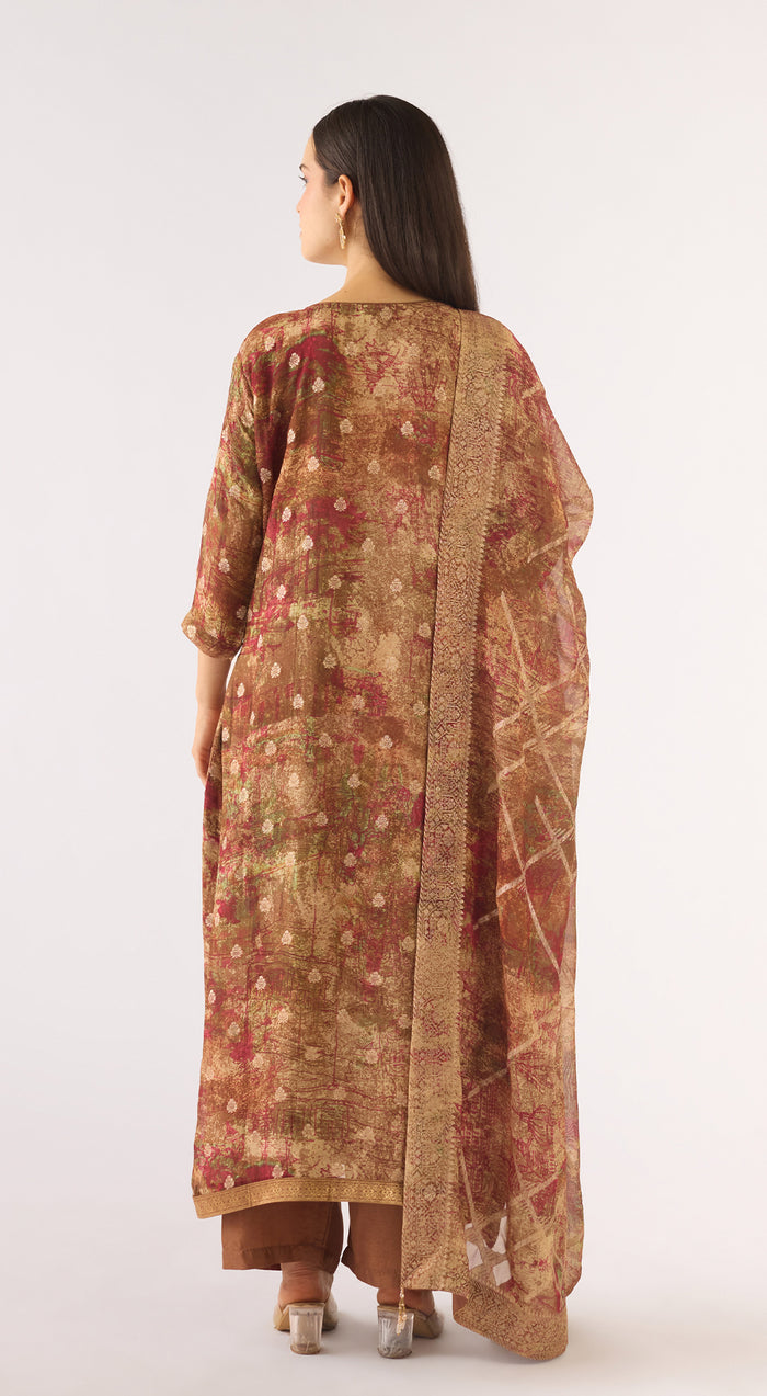 Maroon Banarasi Suit Set