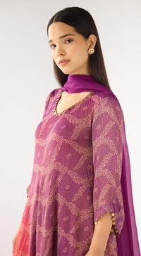 Pink Tissue Embellished Suit Set