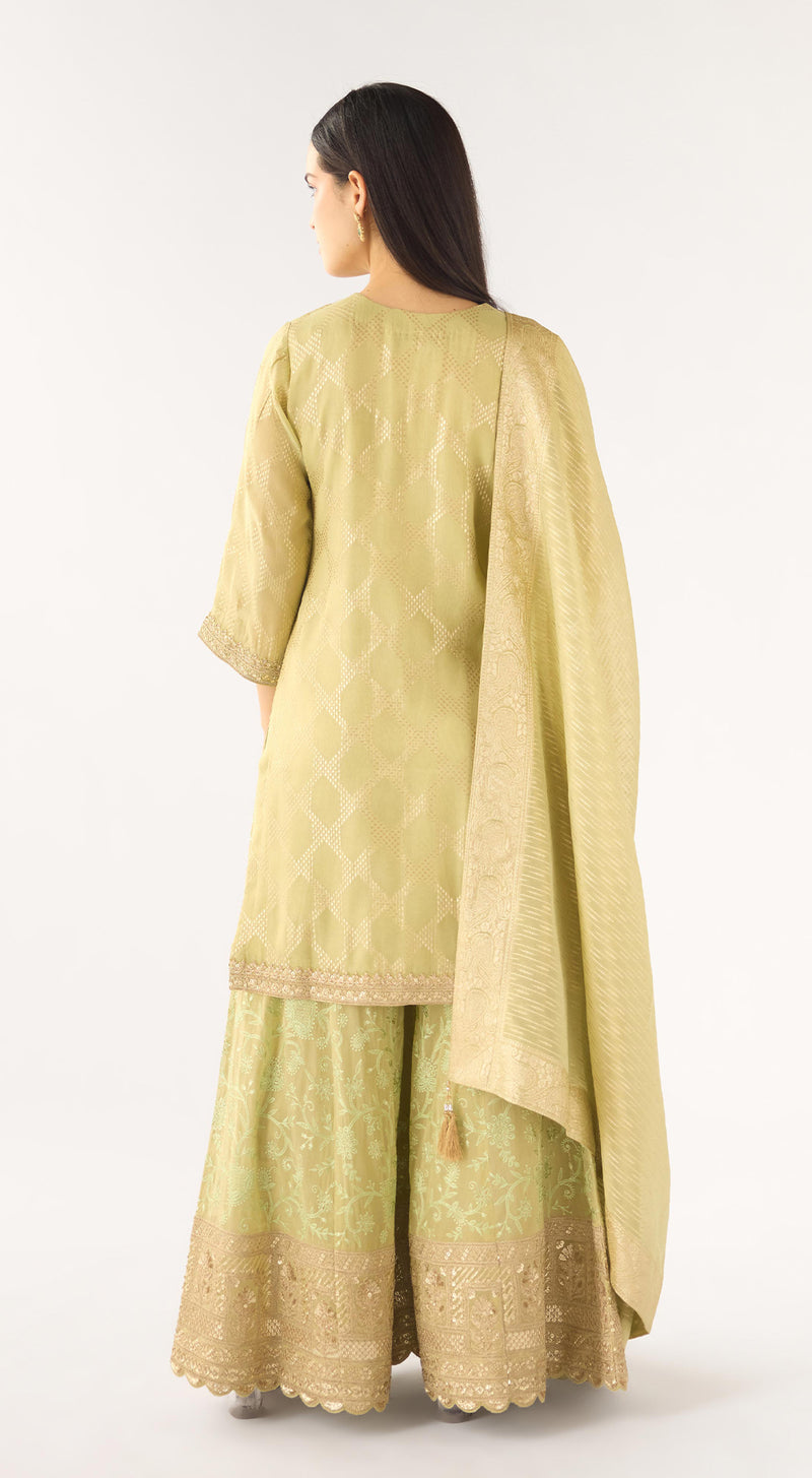 Pista Banarasi Embroidered Suit Set