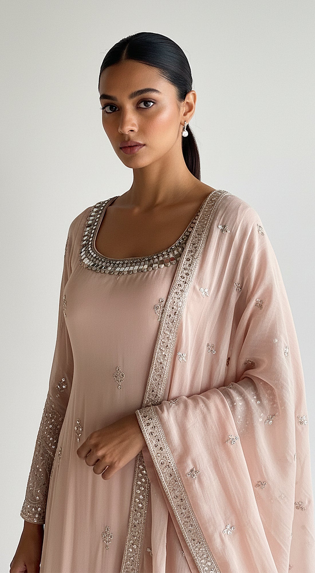 Blush Dawn Embroidered Sharara Set