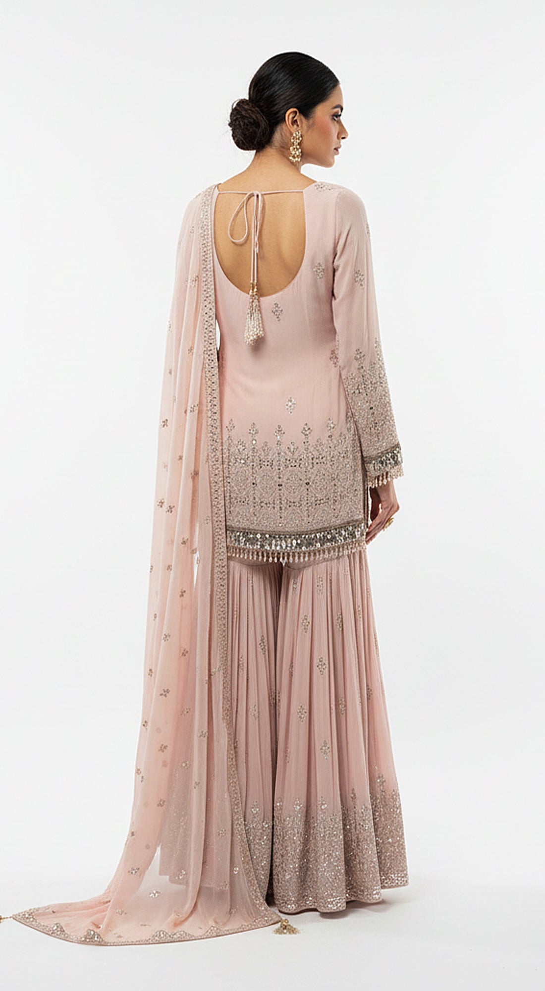 Blush Dawn Embroidered Sharara Set