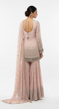 Blush Dawn Embroidered Sharara Set