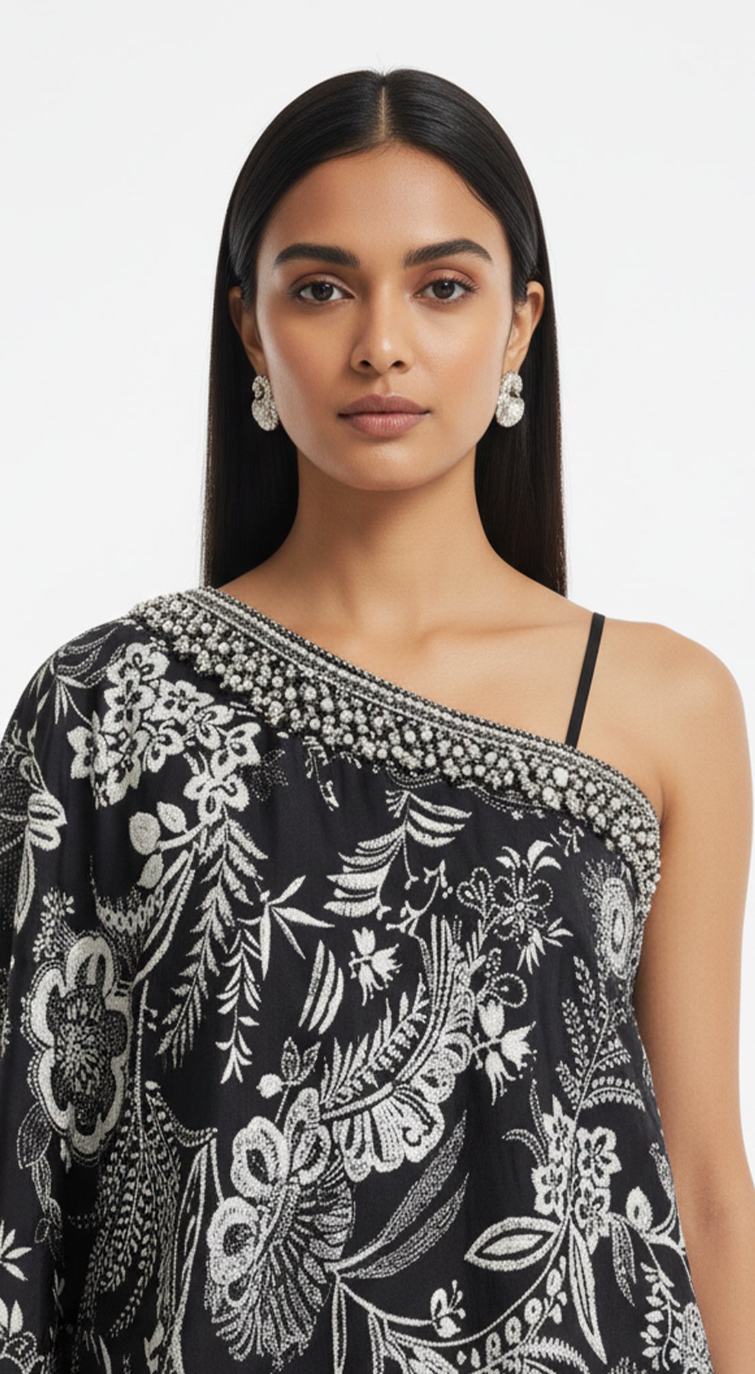 Black Crepe Sharara Set