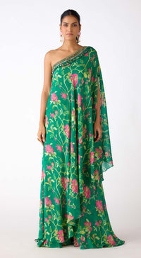 The Blossom One-Shoulder Cape & Sharara Set