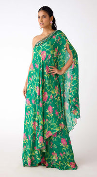 The Blossom One-Shoulder Cape & Sharara Set