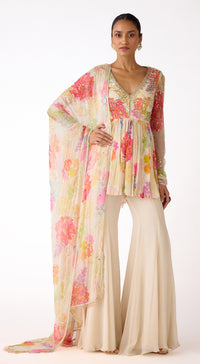 The Peony Whisper Sharara Set