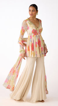 The Peony Whisper Sharara Set