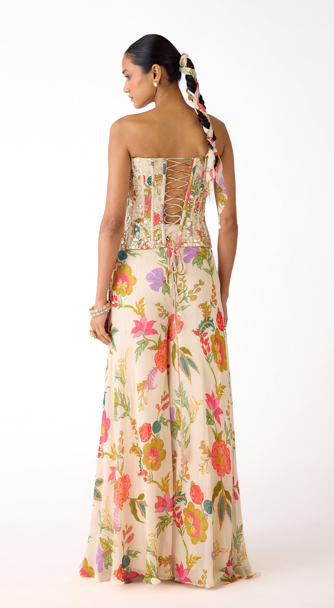 The Bloom Ivory Corset & Sharara Set