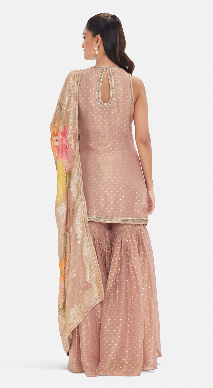 The Rose Cendrée Sharara Set