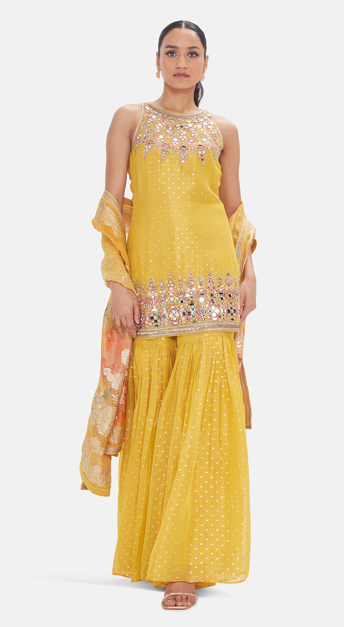 The Vintage Amber Sharara Set