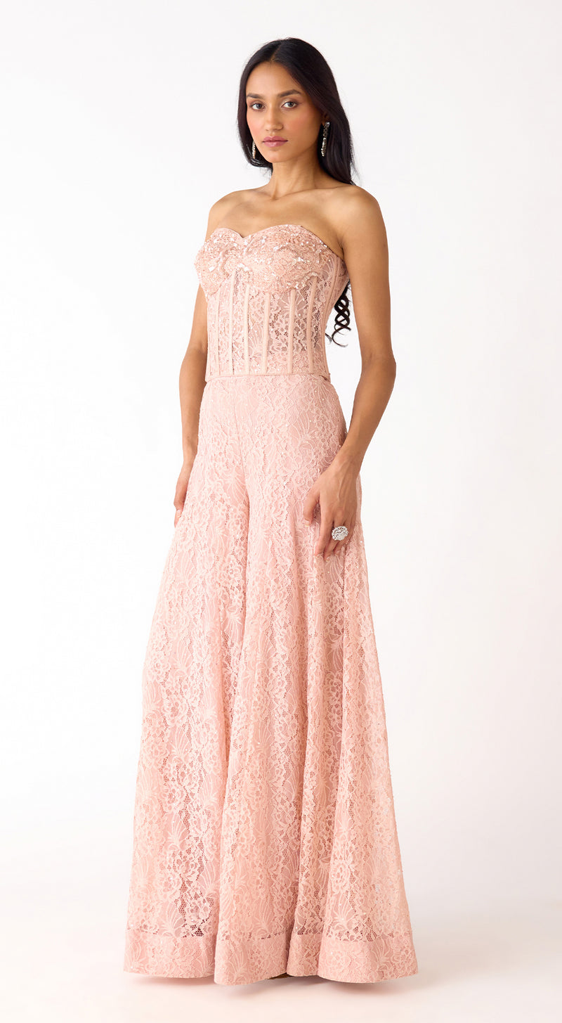 The Mystical Blush Corset & Sharara Set