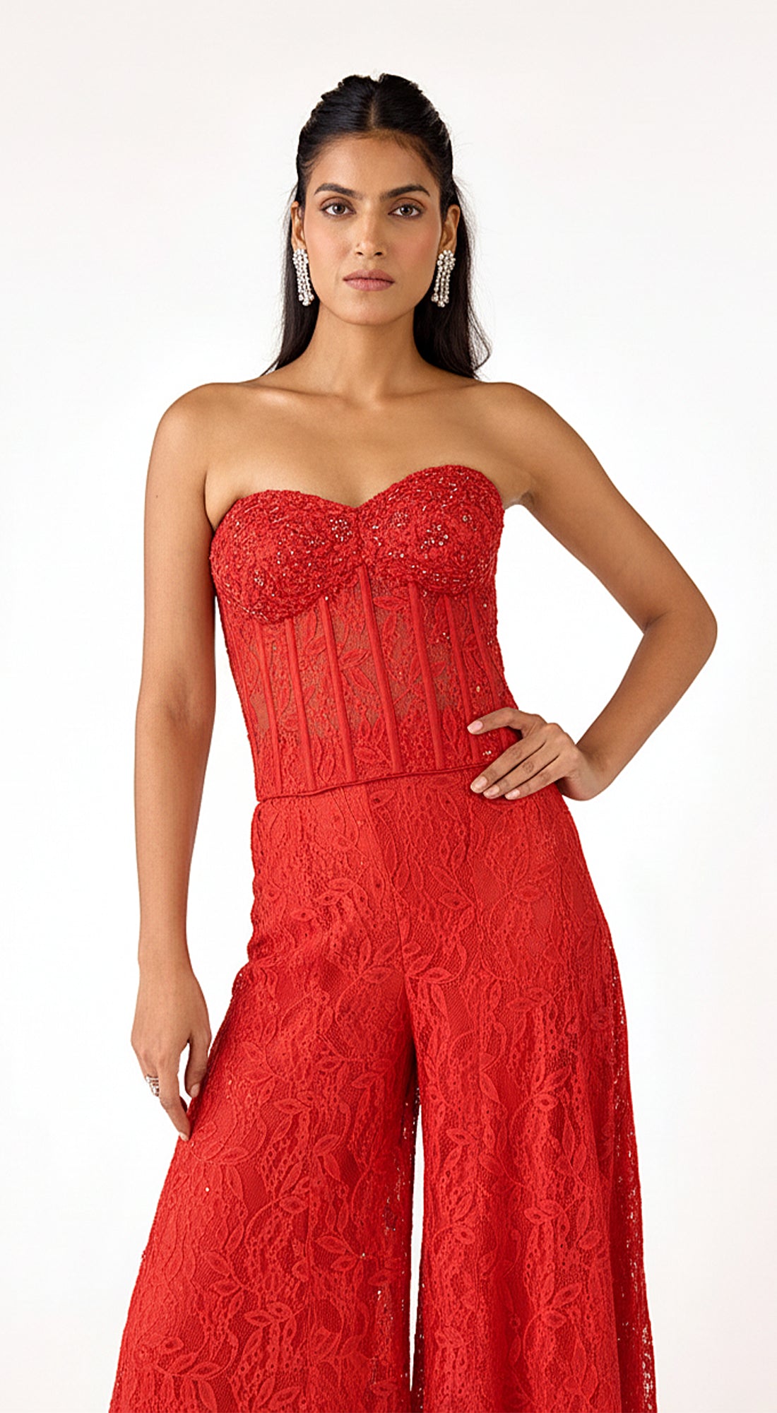 The Crimson Glow Sharara Set