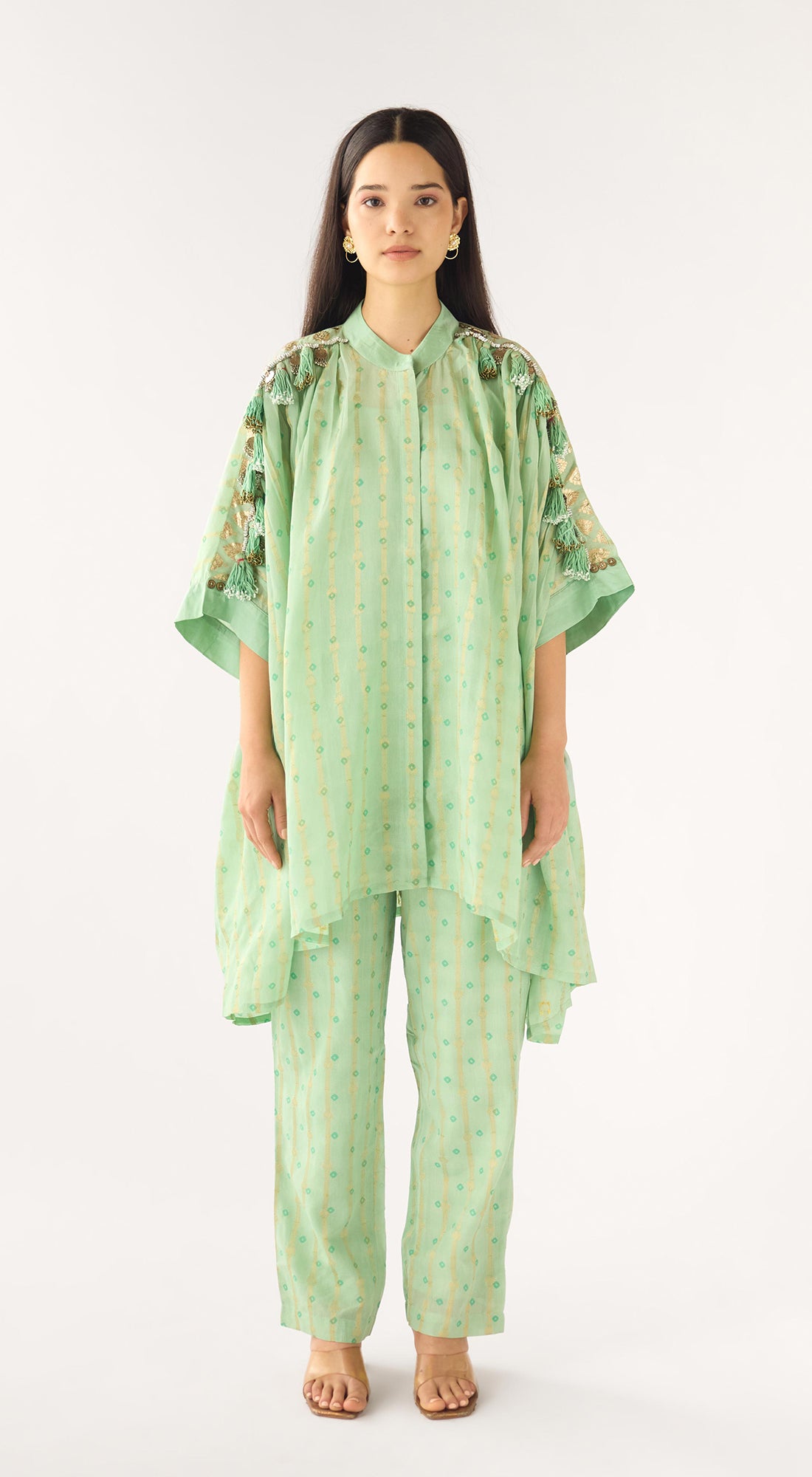 Aqua Cotton Jacquard Co-ord Set