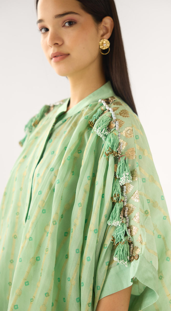 Aqua Cotton Jacquard Co-ord Set